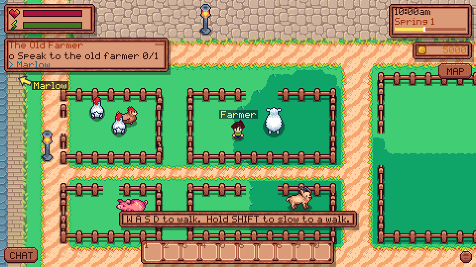The farm pens