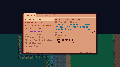 The quest journal