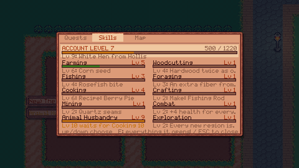 The skills page